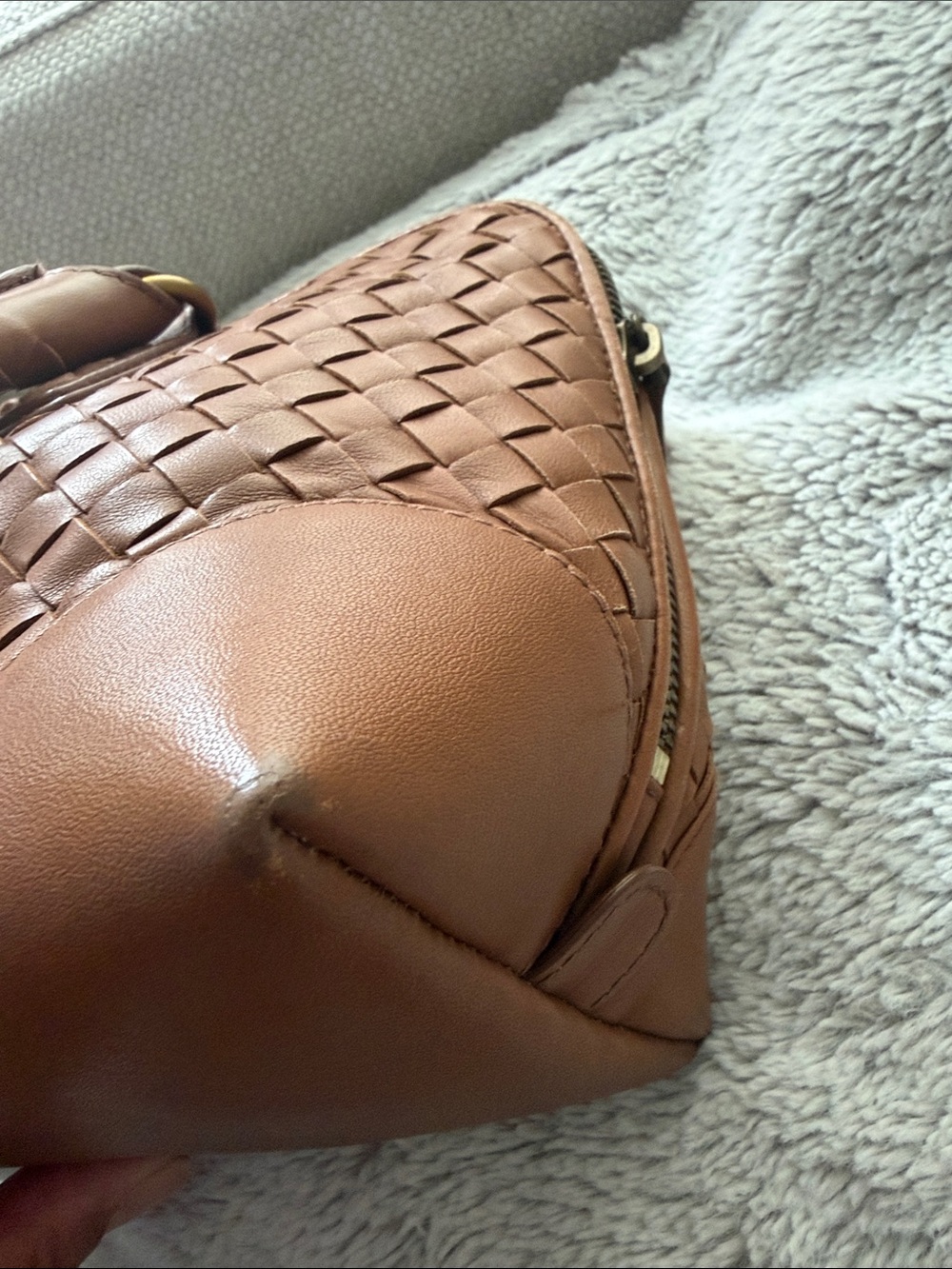 Bottega Veneta Intrecciato Leather Satchel - Cognac Brown - Picture 11 of 15